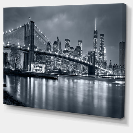 Panorama New York City at Night - Cityscape Canvas print