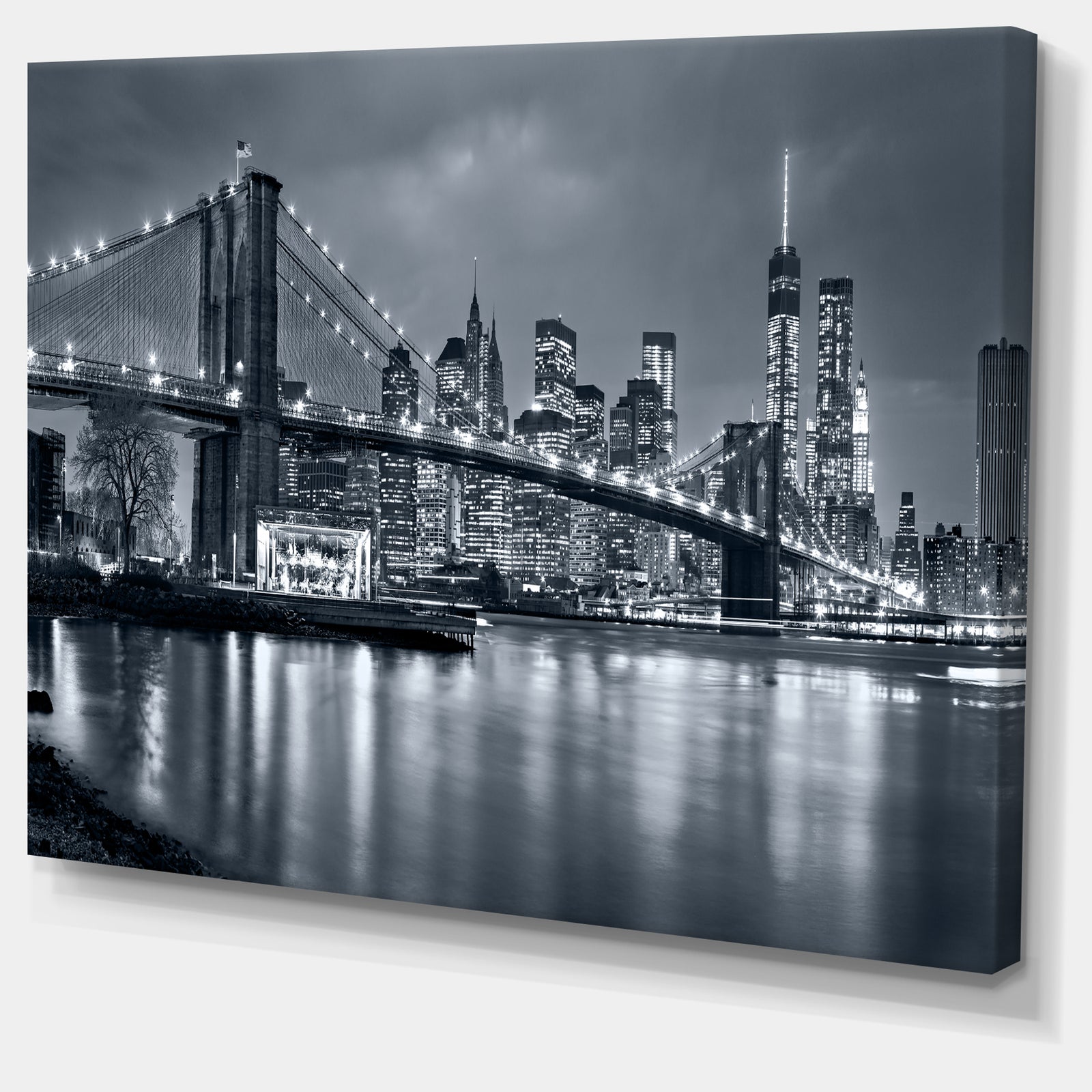Panorama New York City at Night - Cityscape Canvas print