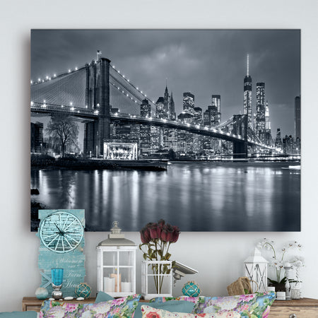 Panorama New York City at Night - Cityscape Canvas print