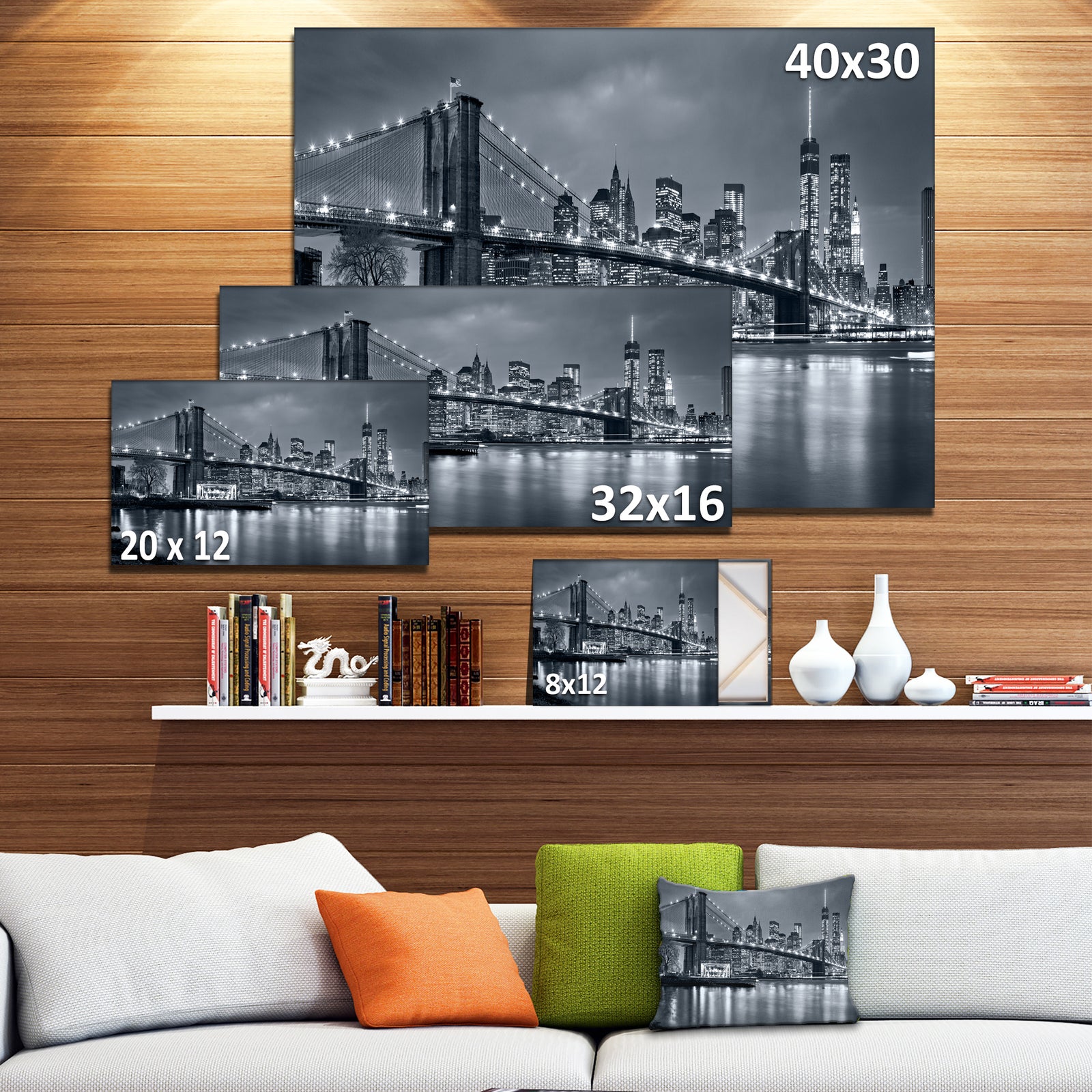 Panorama New York City at Night - Cityscape Canvas print