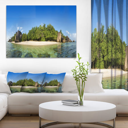 Paradise on Earth Seychelles Island - Large Seashore Canvas Print