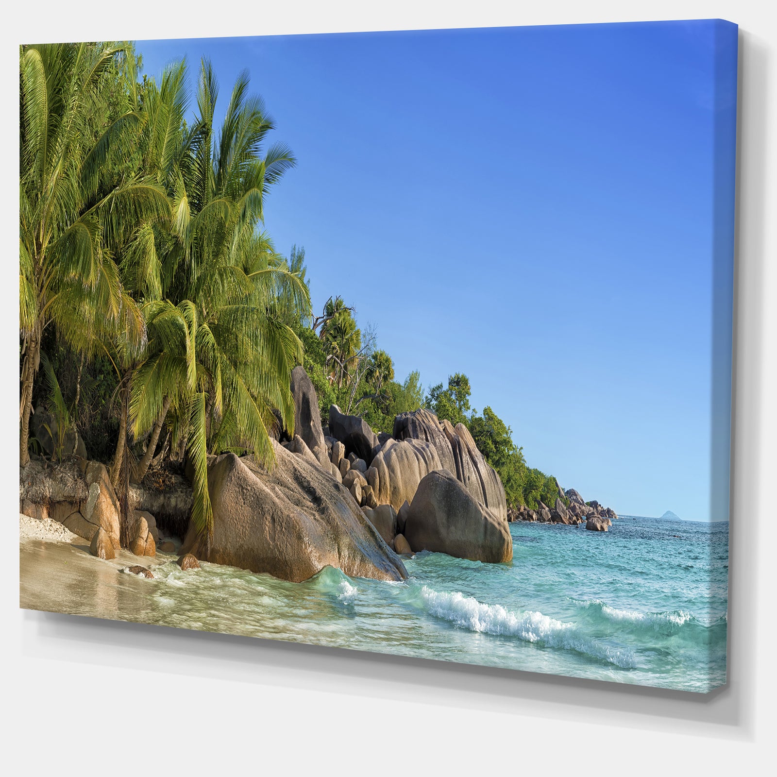 Anse Lazio Praslin Island Seychelles - Large Seashore Canvas Print