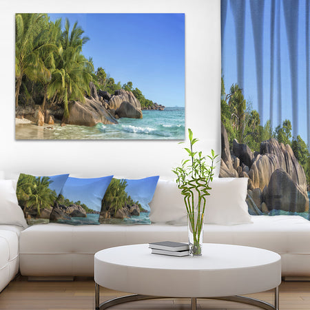 Anse Lazio Praslin Island Seychelles - Large Seashore Canvas Print