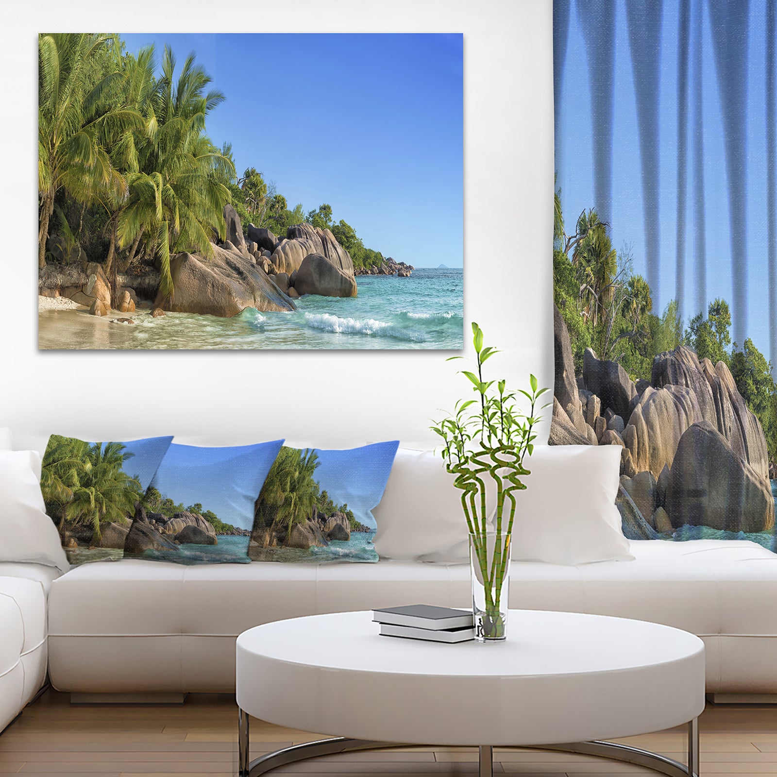 Anse Lazio Praslin Island Seychelles - Large Seashore Canvas Print