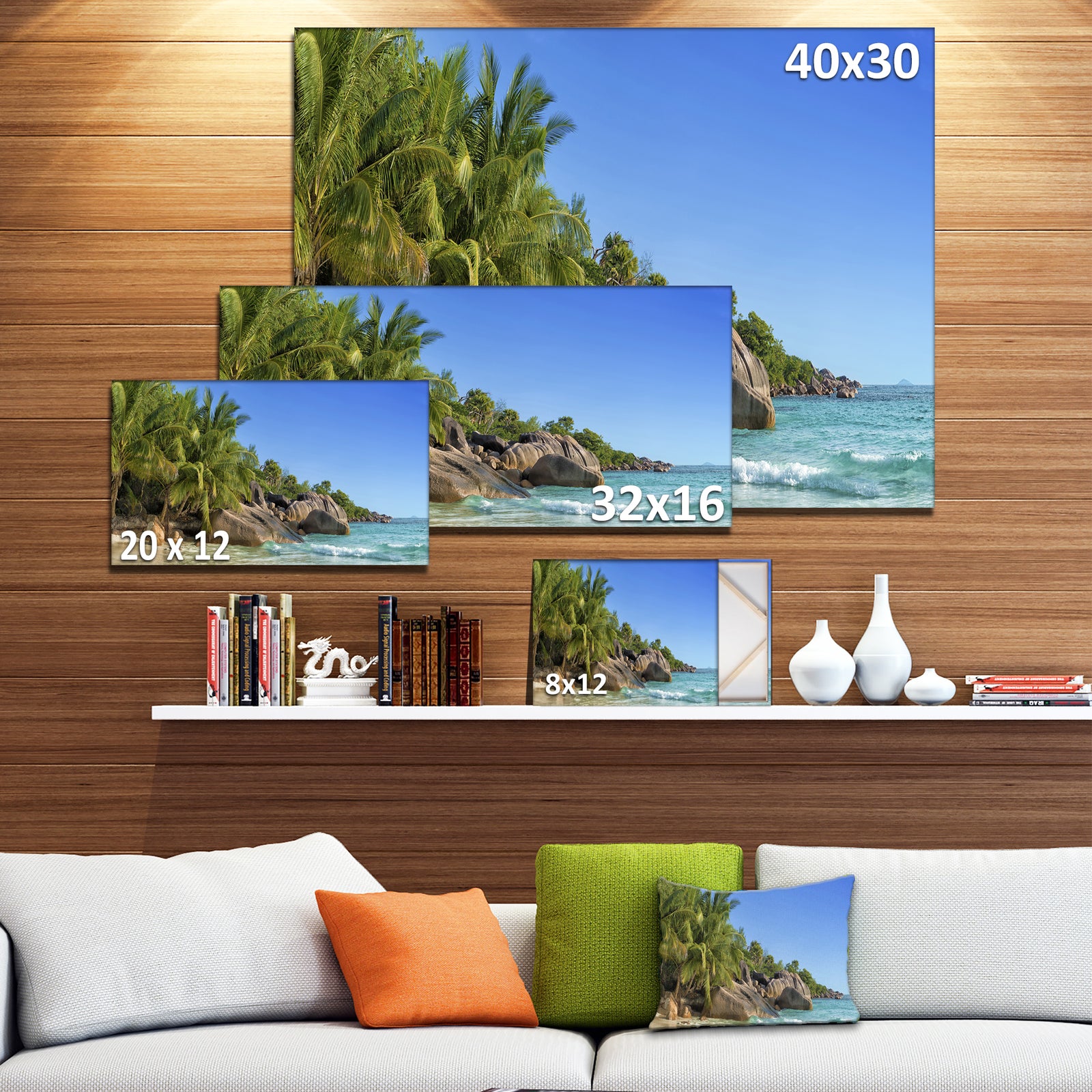 Anse Lazio Praslin Island Seychelles - Large Seashore Canvas Print