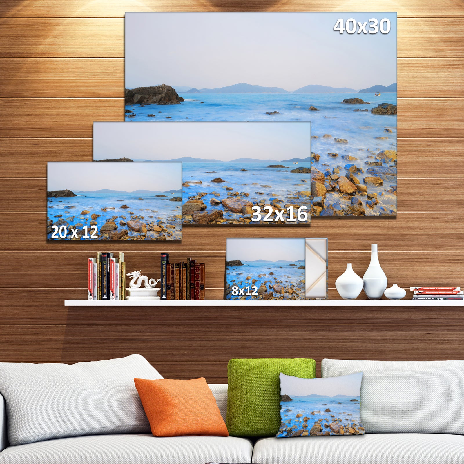 Stony Port Shelter Beach Hong Kong - Large Seashore Canvas Print