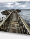 Wooden Pier on North Irish Coastline - Sea Bridge Canvas Wall Artwork
