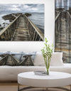 Wooden Pier on North Irish Coastline - Sea Bridge Canvas Wall Artwork