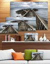 Wooden Pier on North Irish Coastline - Sea Bridge Canvas Wall Artwork