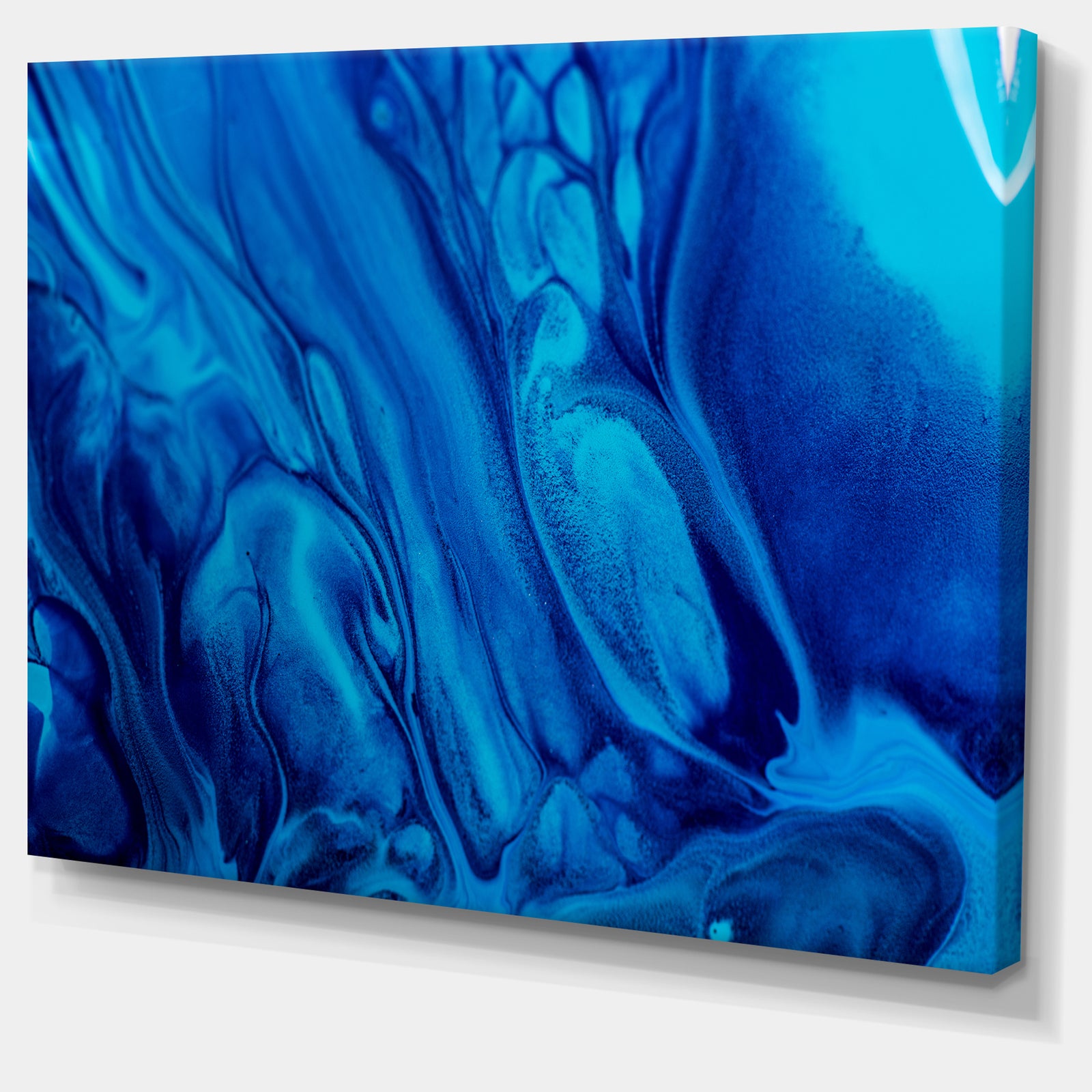 Dark Blue Abstract Acrylic Paint Mix - Abstract Art on Canvas