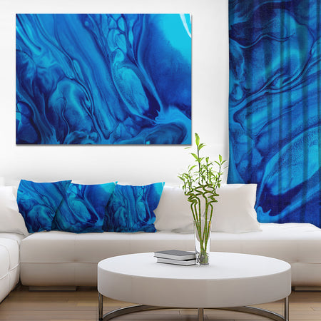 Dark Blue Abstract Acrylic Paint Mix - Abstract Art on Canvas