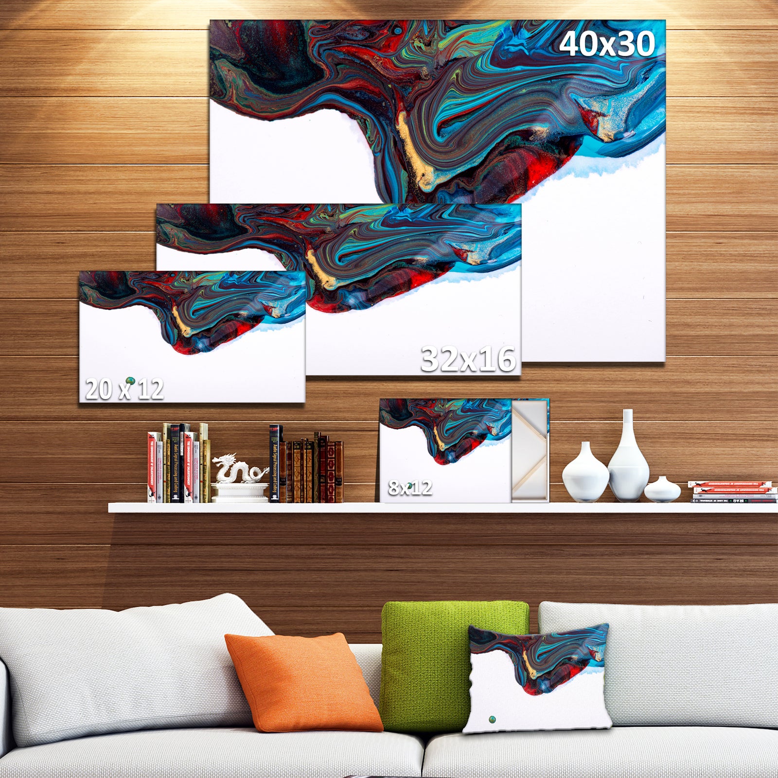Multi-Color Abstract Acrylic Paint Mix - Abstract Art on Canvas