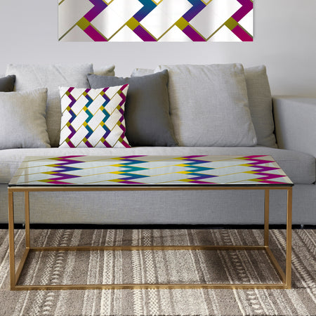 Purple Diamonds - Metal Modern Coffee Table