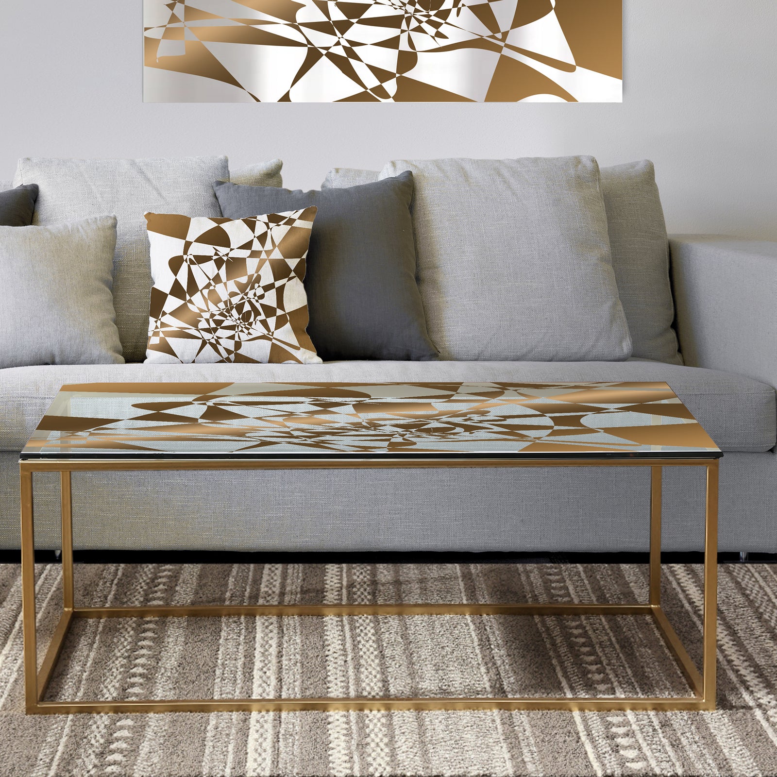 Copper Spruce 1 - Metal Modern Coffee Table