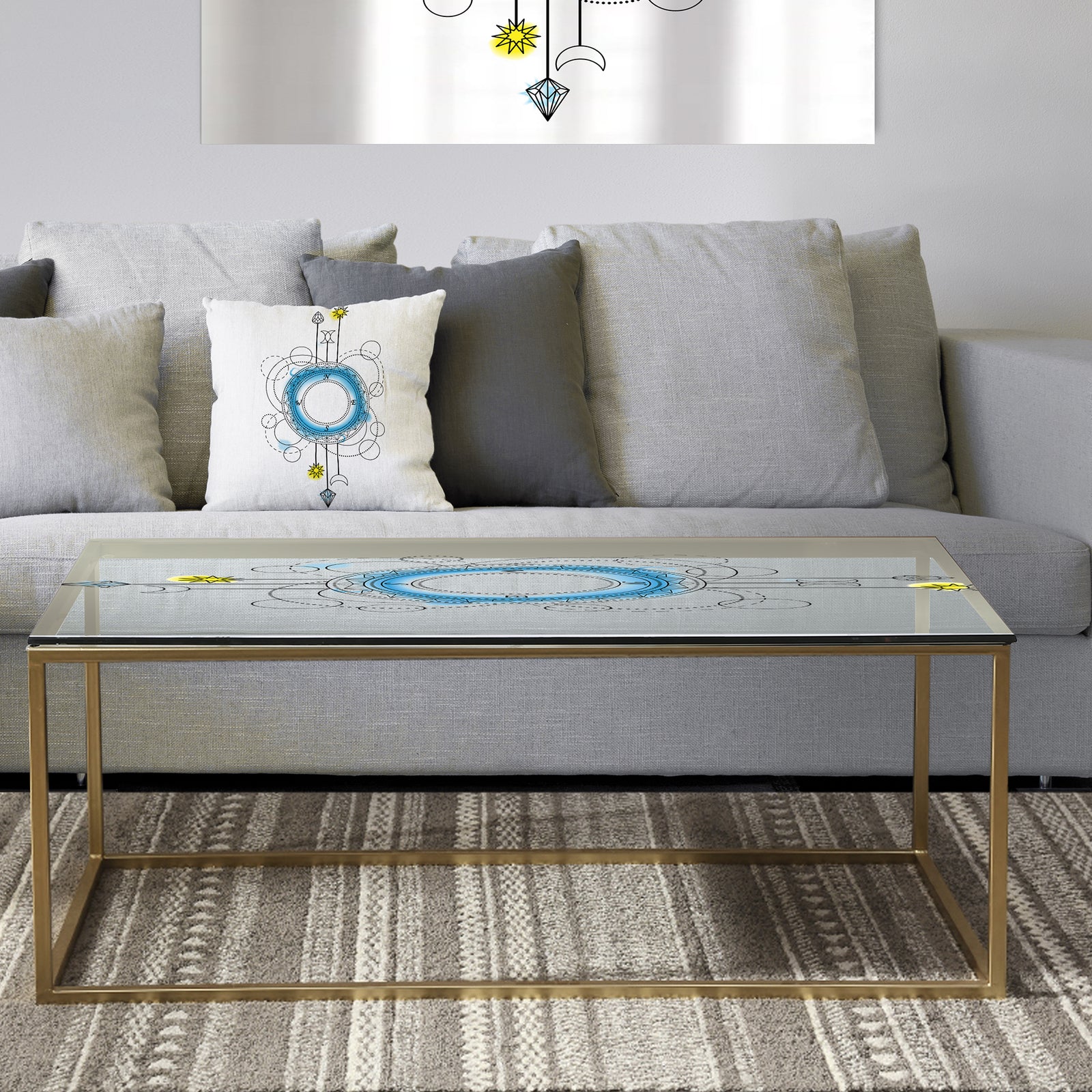 Cardinal Points - Metal Modern Coffee Table