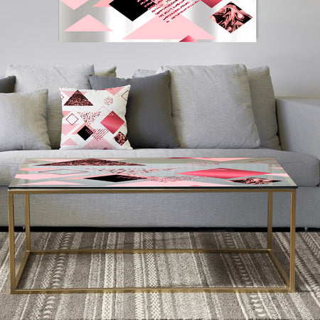 Triangular Spacy Spheres 3 - Metal Modern Coffee Table