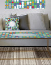 Colored Hexagons On Blue - Metal Modern Coffee Table