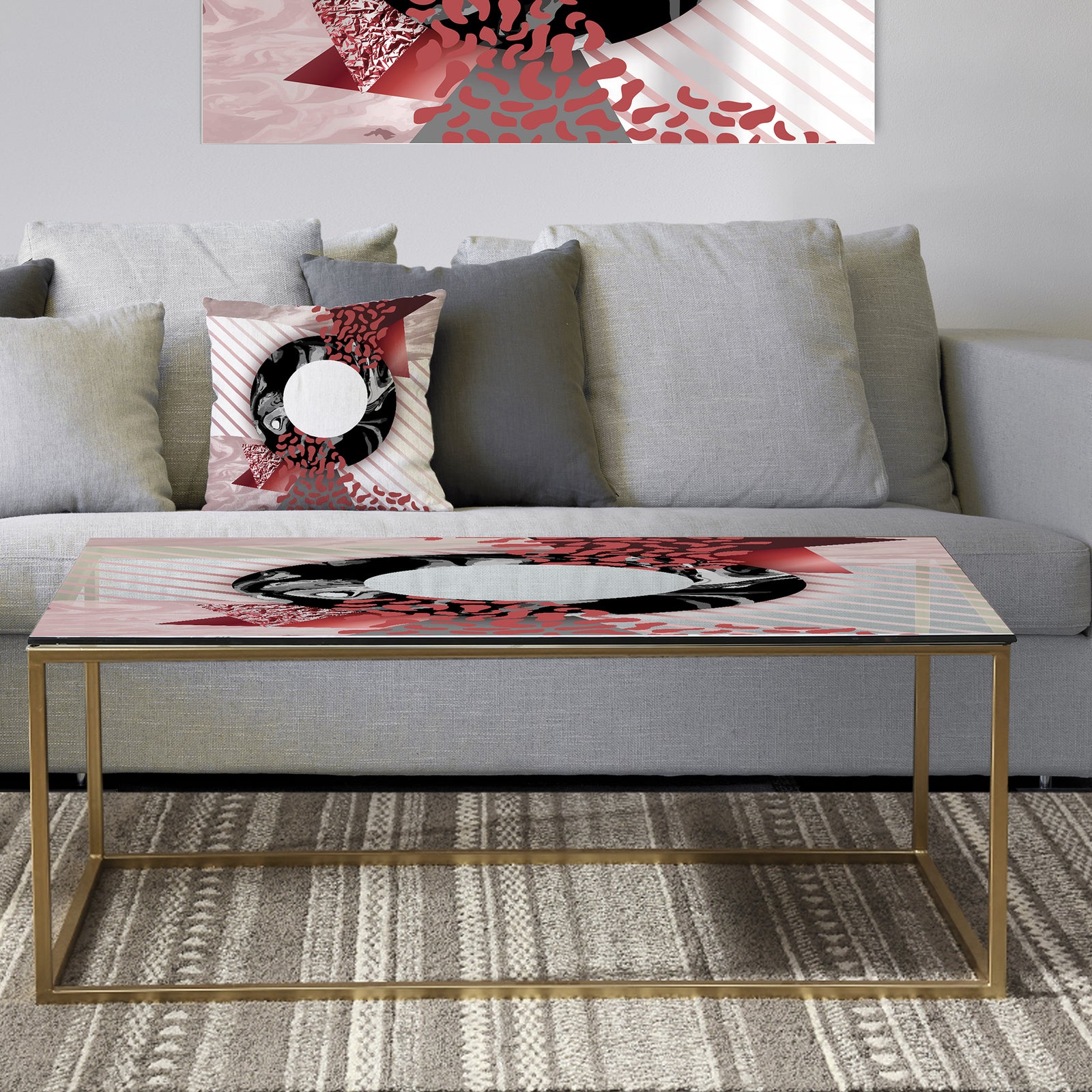 Marble Rose Metallic - Metal Modern Coffee Table