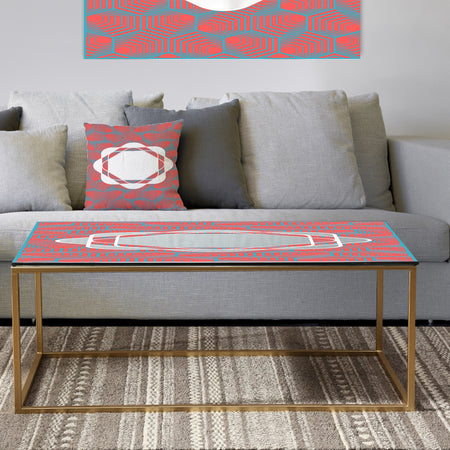 Pink and Blue Lines - Metal Modern Coffee Table