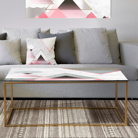 Triangular Spacy Spheres 4 - Metal Modern Coffee Table