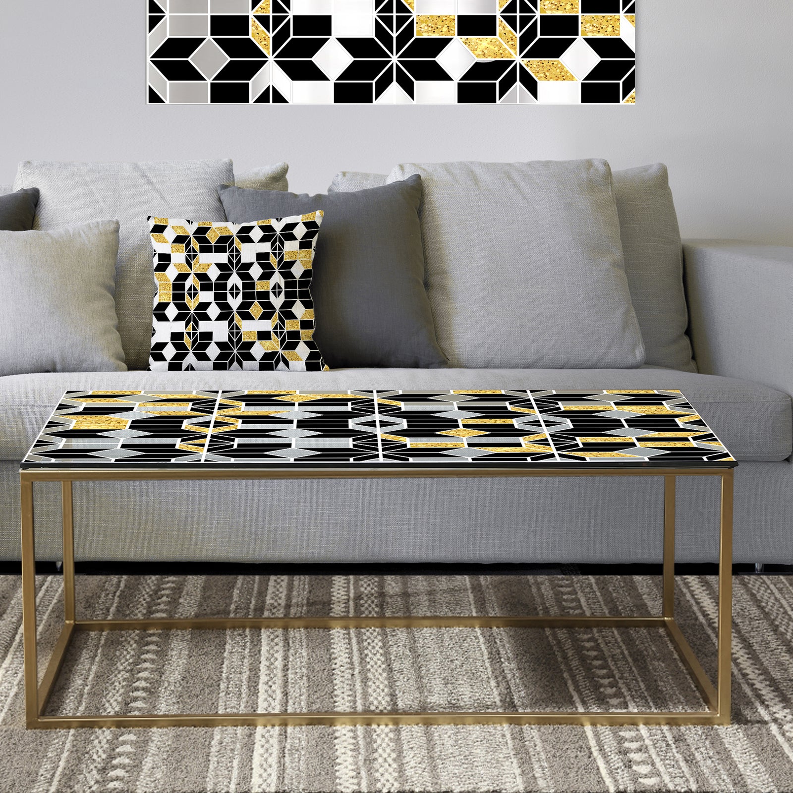 Triangular Diamond Universe 1 - Metal Modern Coffee Table