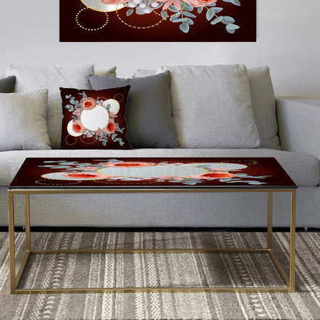 Floral Rings - Metal Traditional Coffee Table