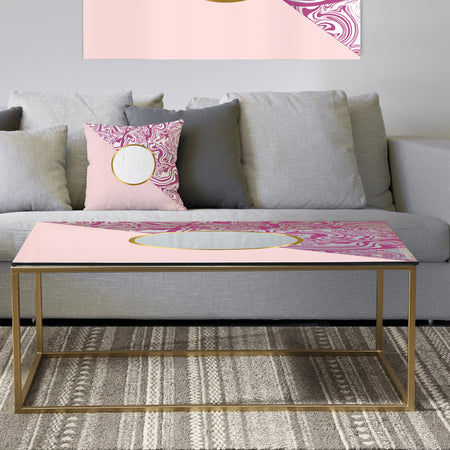 Marbled Pink Marble 1 - Metal Modern Coffee Table