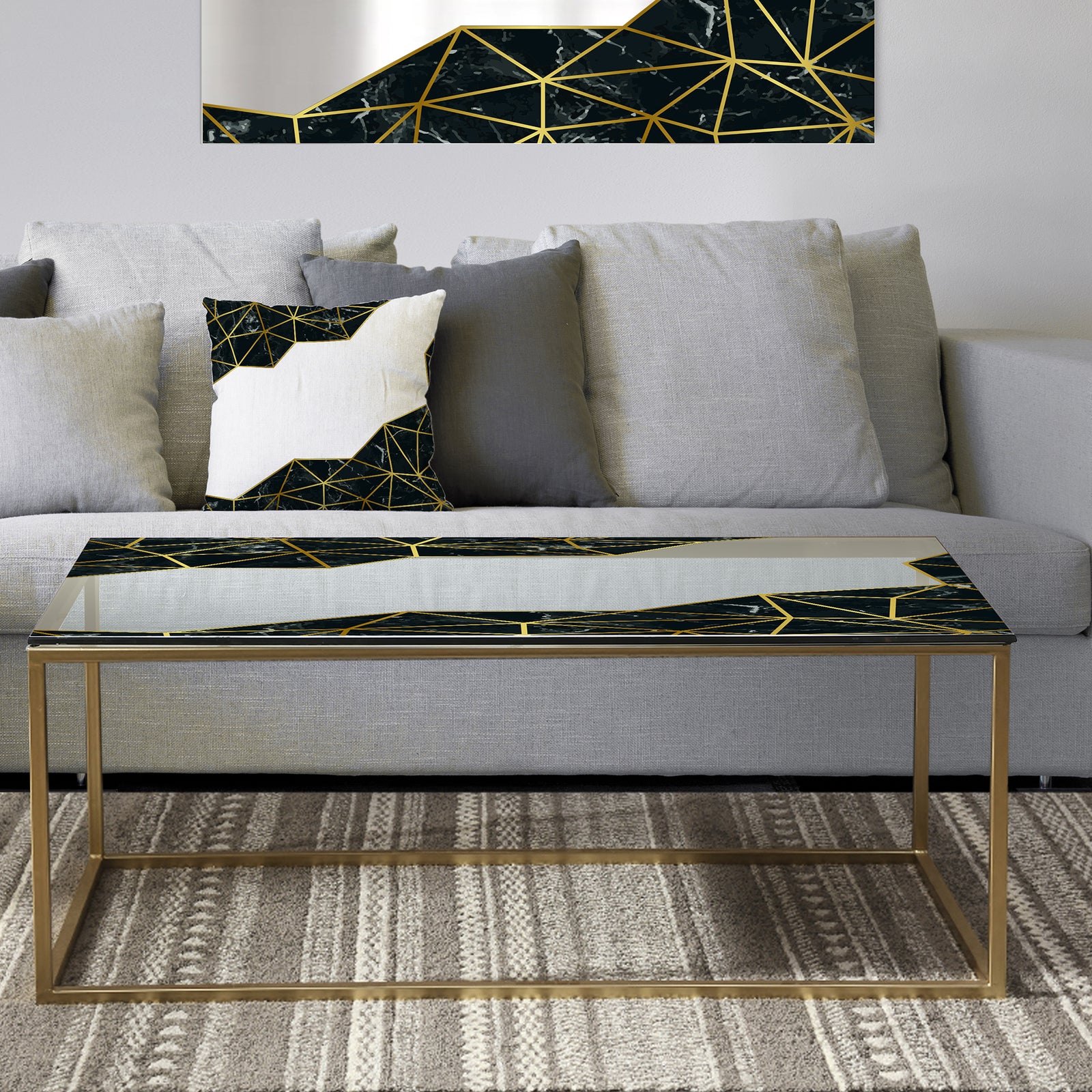 Capital Gold Sleek 11-inch Round Mirror - Metal Glam Coffee Table