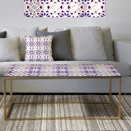 Purple Tiles - Metal Modern Coffee Table