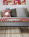 Pink and Green Hexagons - Metal Modern Coffee Table