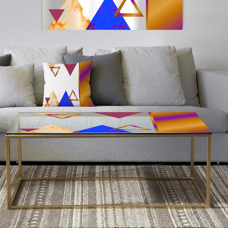 Triangular Spacy Spheres 10 - Metal Modern Coffee Table
