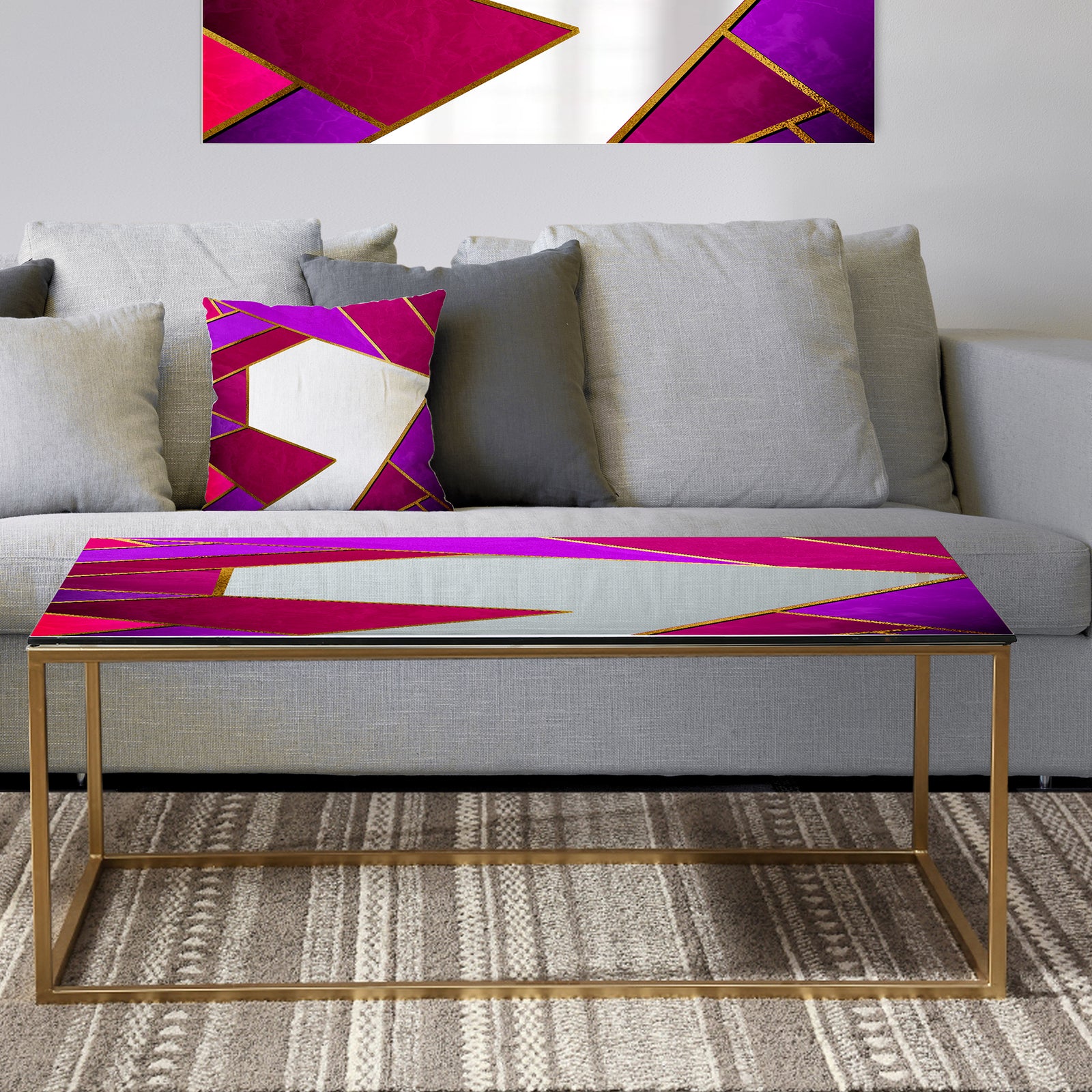 Glorious Rosy Bliss - Metal Modern Coffee Table - 24