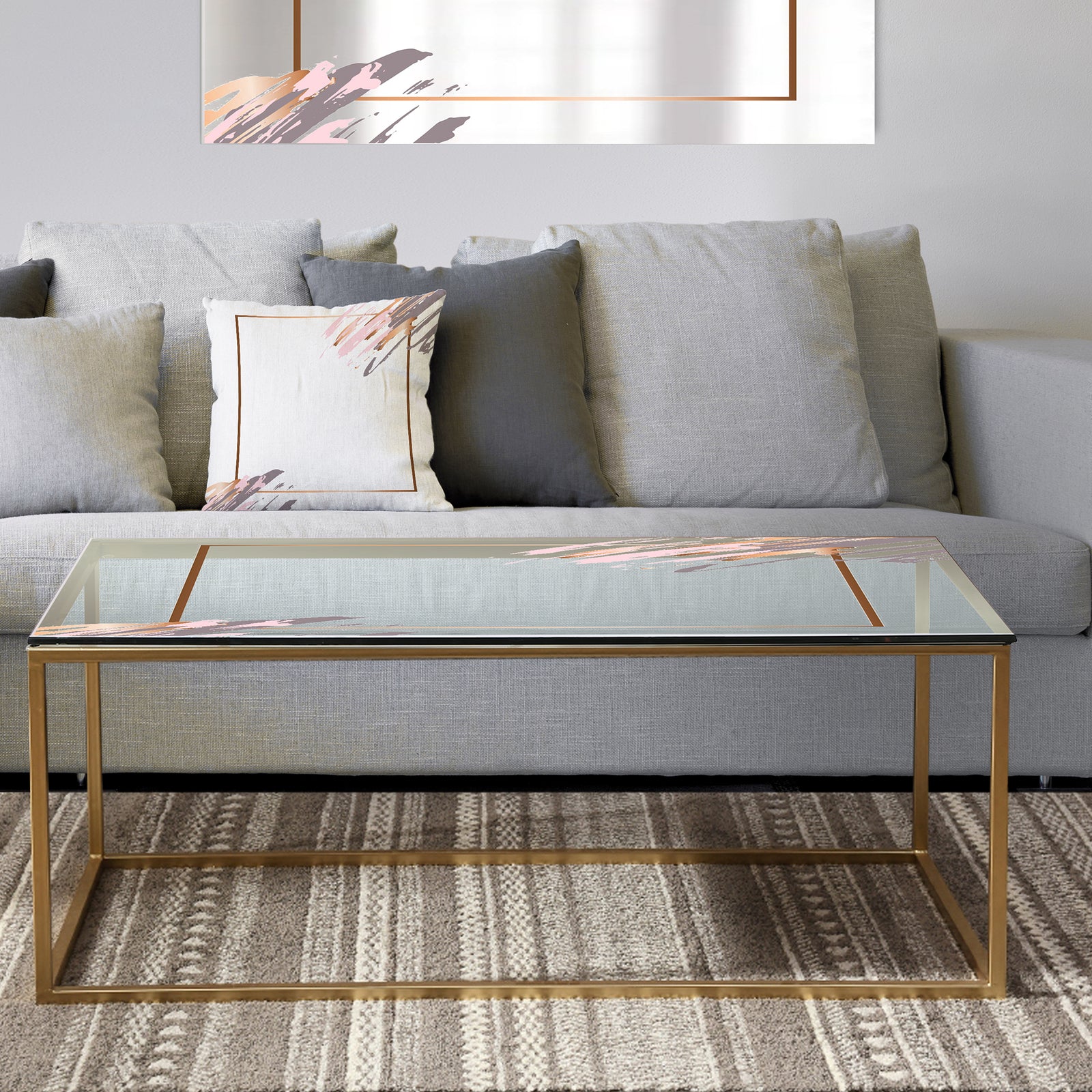 Copper Minimal 1 - Metal Glam Coffee Table