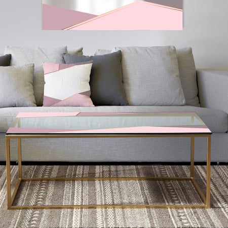 Gray Lavendar Triangles - Metal Glam Coffee Table