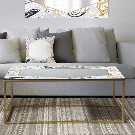 Marbled Diamond 16 - Metal Traditional Coffee Table