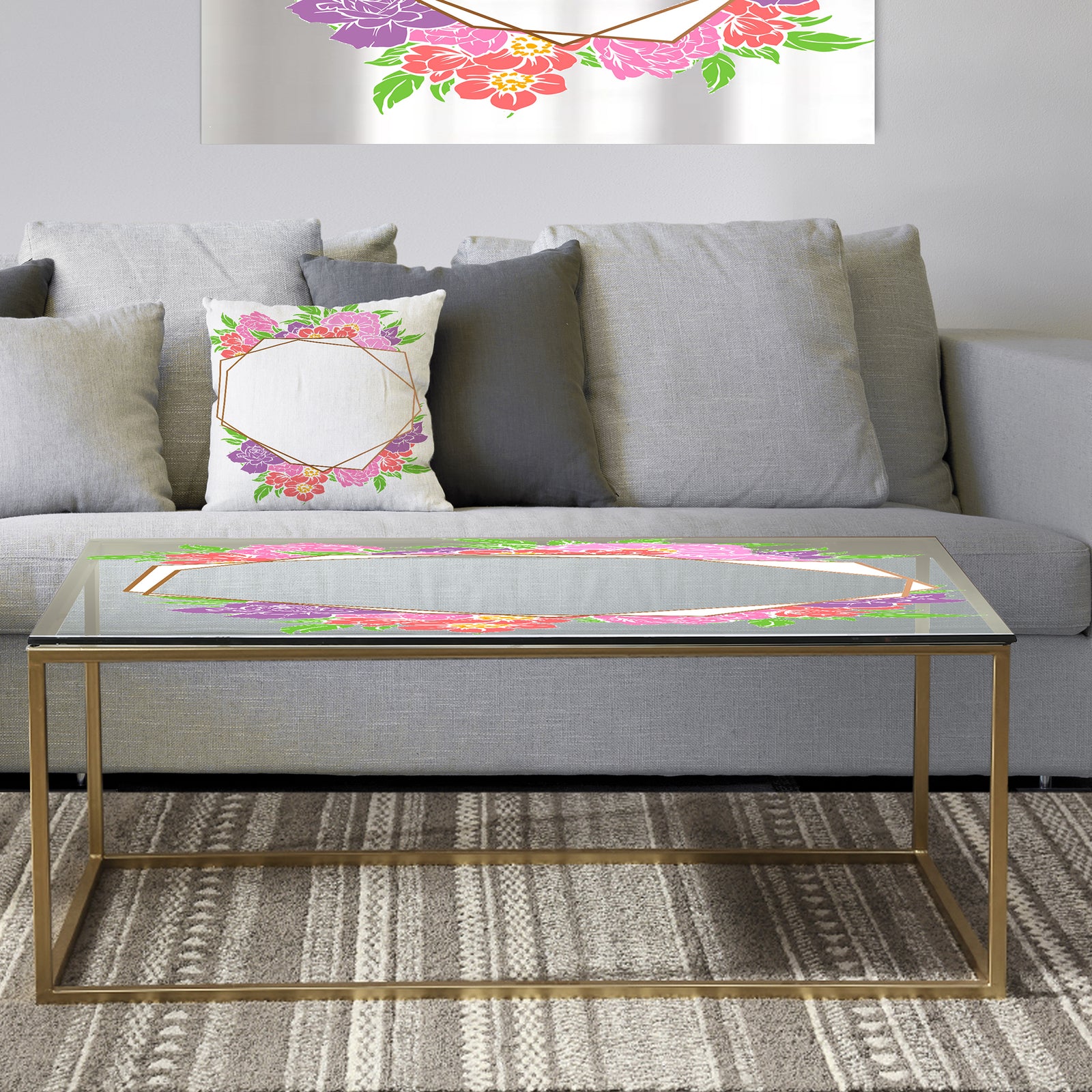 Efflorescent Gold Simple 5 - Metal Traditional Coffee Table
