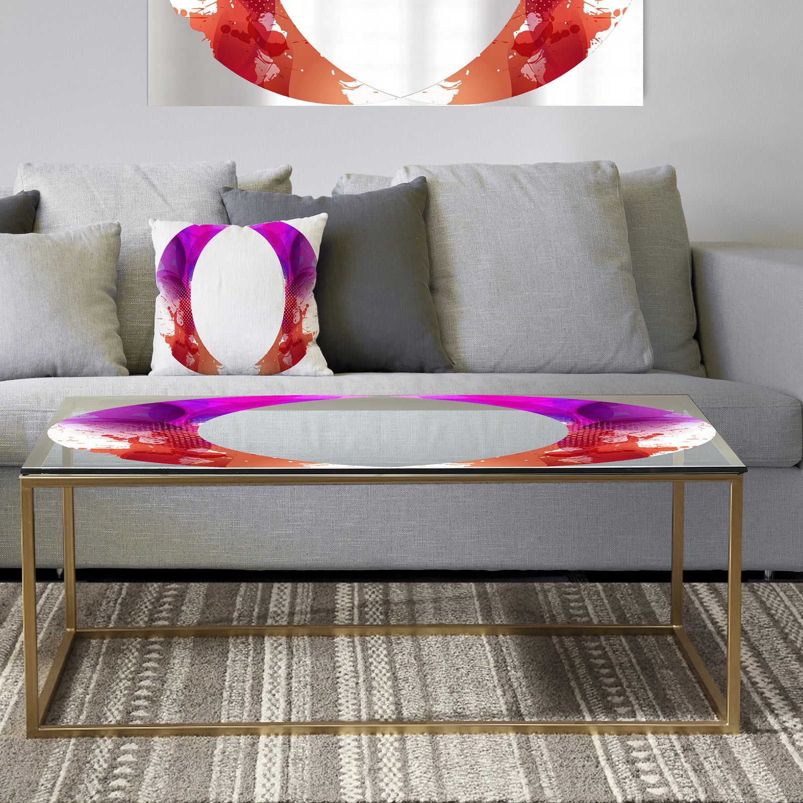 Colorful Element - Metal Traditional Coffee Table