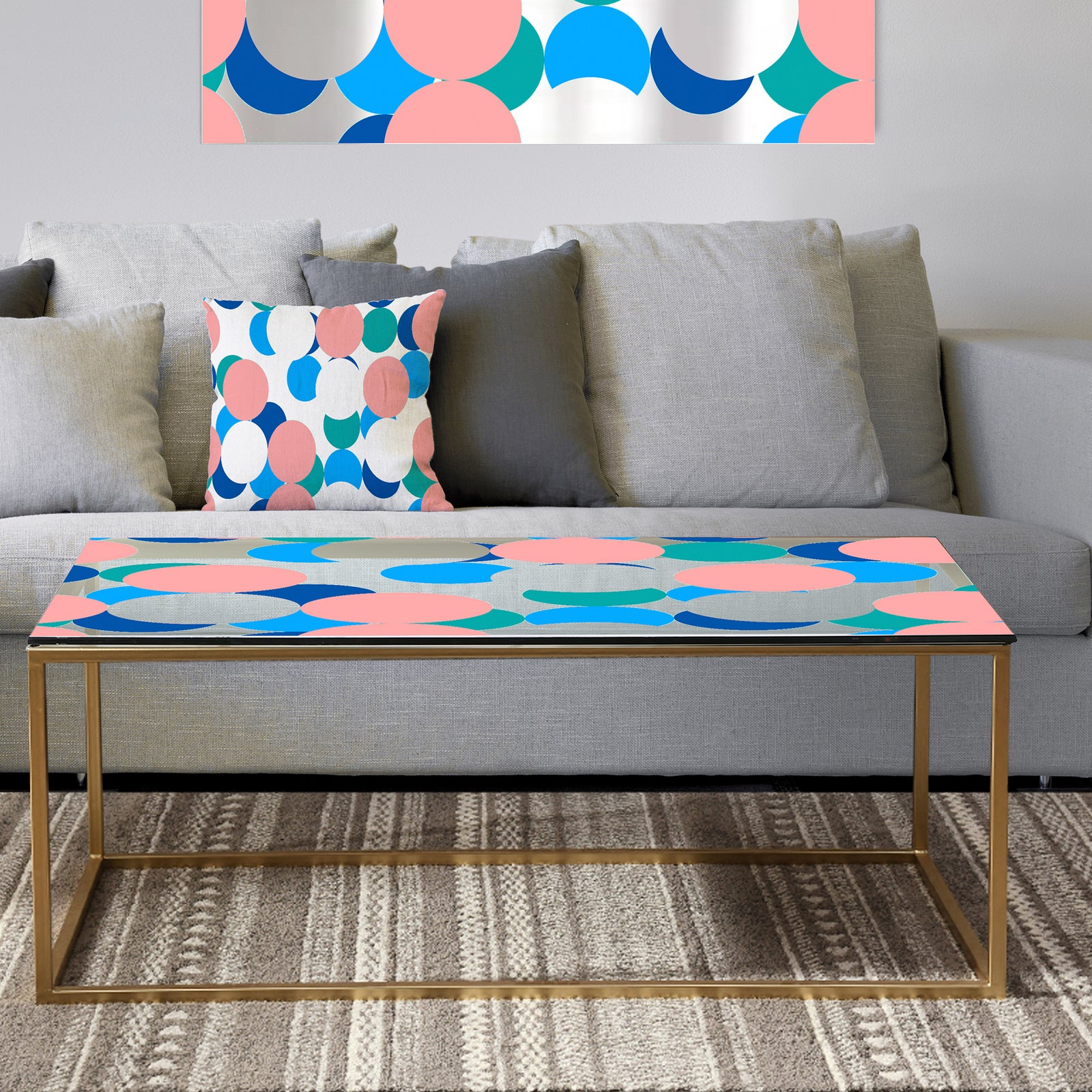 Circular Rhythm 7 - Metal Mid-Century Modern Coffee Table