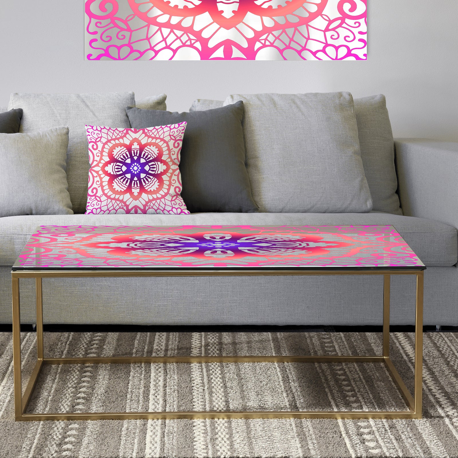 Lace Pattern - Metal Mid-Century Modern Coffee Table