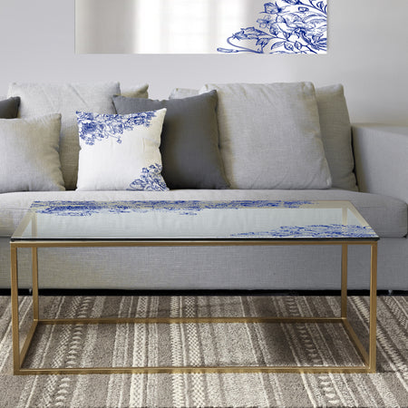 Vintage Flowers 8 - Metal Traditional Coffee Table