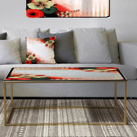Floral Poloroid - Metal Traditional Coffee Table