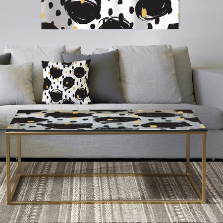 Monochrome Geometric Pattern V - Metal Glam Coffee Table