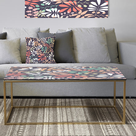 Retro Botanical Pattern II - Metal Glam Coffee Table
