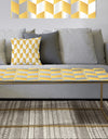 Gold and White Geometric Pattern I - Metal Glam Coffee Table