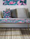 Handdrawn Tropical Flowers - Metal Glam Coffee Table