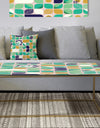 geometric pattern with leaves and flowers - Metal Glam Coffee Table