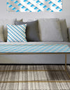 3D White and Blue Pattern VI - Metal Glam Coffee Table