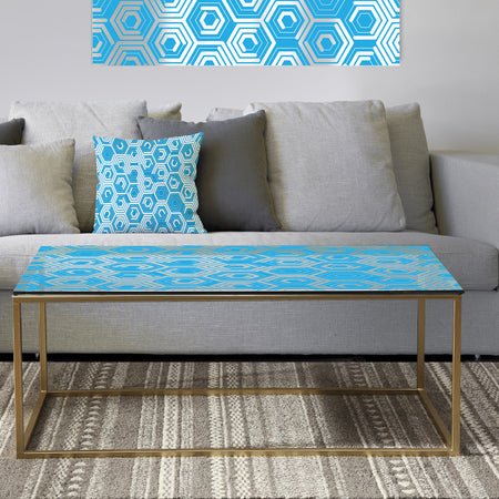 Retro Hexagon Pattern VII - Metal Glam Coffee Table