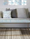 3D White And Blue Pattern III - Metal Modern Coffee Table