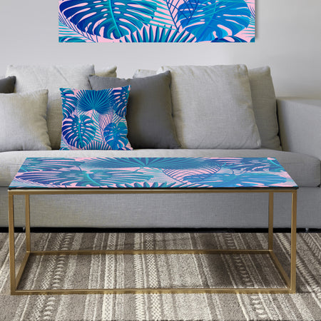Retro Floral Pattern X - Metal Glam Coffee Table